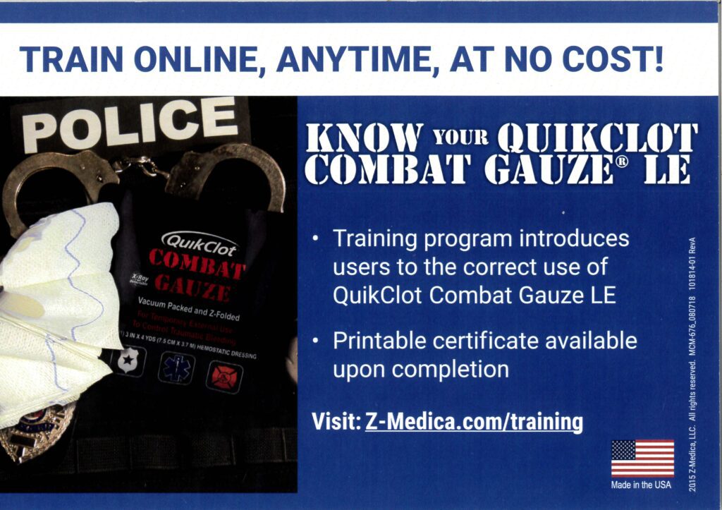 Know your Quickclot Combat Gauze LE Flyer